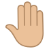 🤚🏼 raised back of hand: medium-light skin tone display on JoyPixels